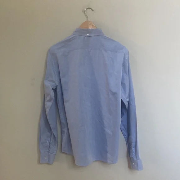 Brunello Cuchinelli Dress Button Up Shirt Light Blue Size Medium Made in Italy - Picture 4 of 5